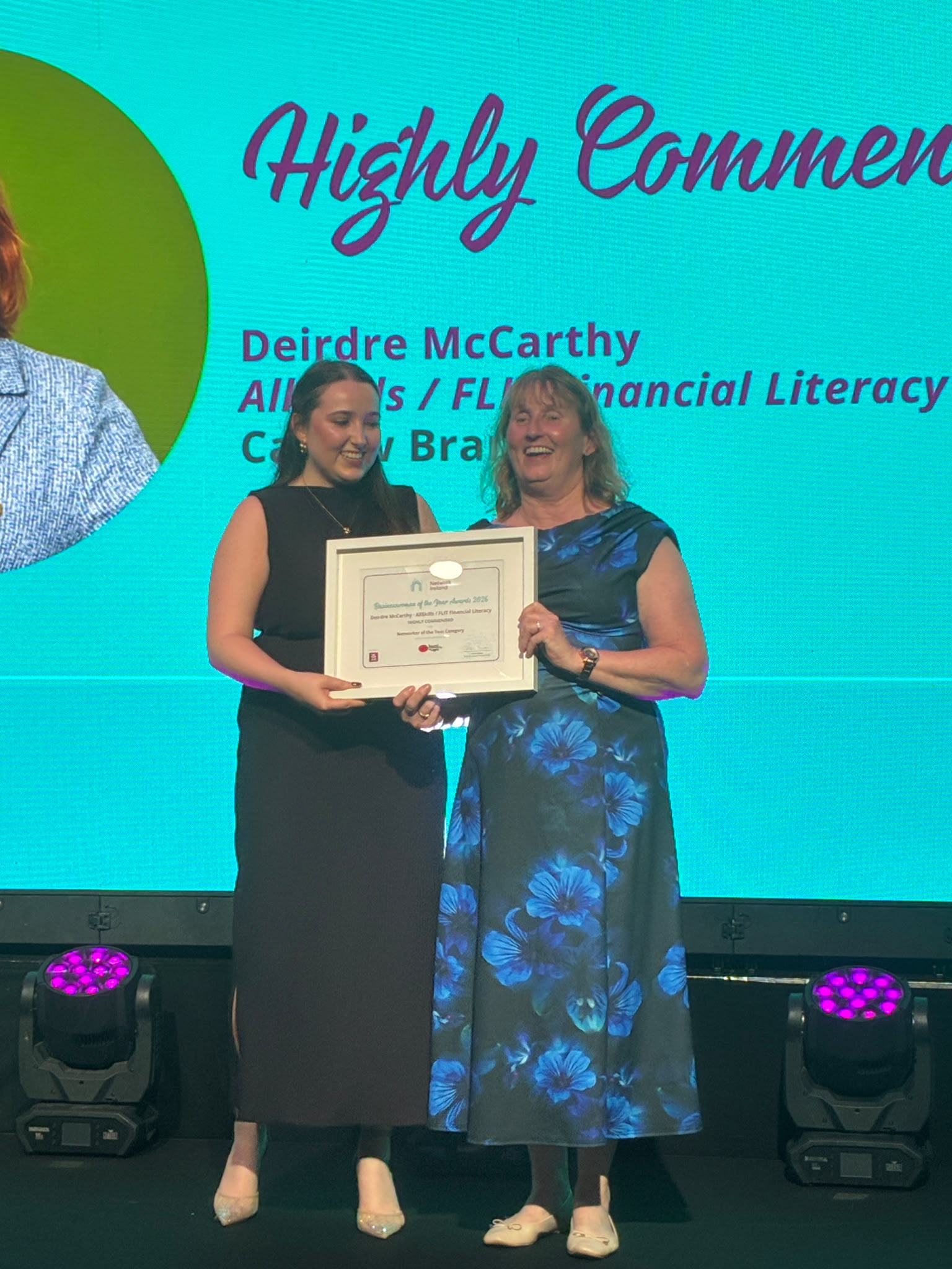 Network Ireland Awards 2026, Galway where FLIT Financial Literacy received a Highly Commended