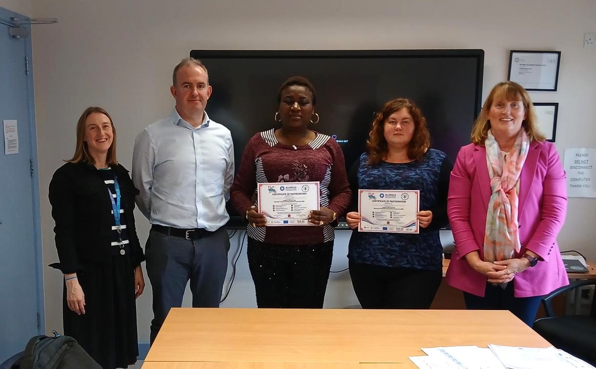 Two of our LWL graduatas with Representatives from LWETB, MABS and AllSkills Education CLG