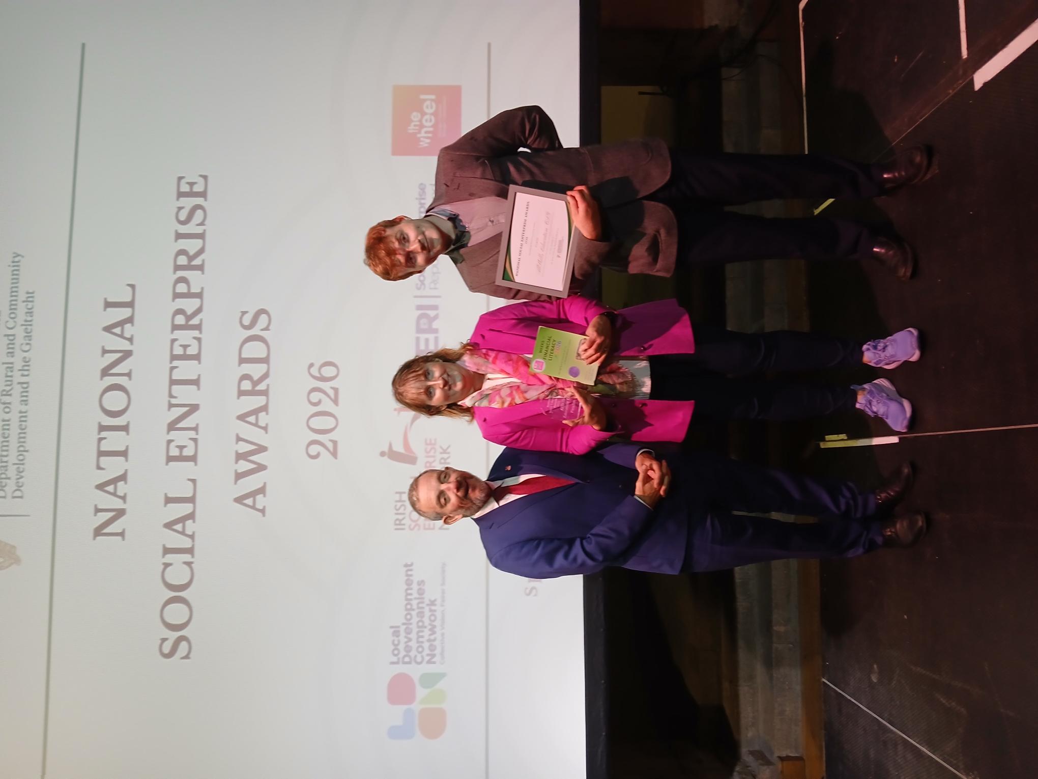 Minister of State Jeerry Buttimer alongside Deirdre McCarthy and Christopher Winter of AllSkills Education CLG